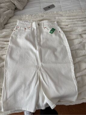 GAP White Midi Denim Skirt nwt